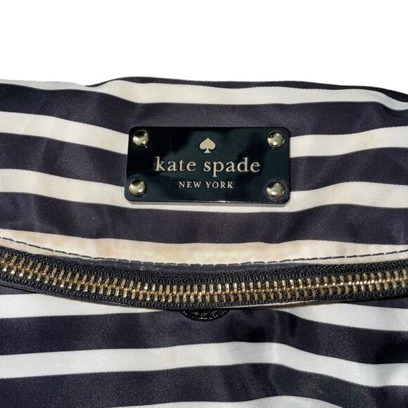 Kate Spade Black and Off-White Nylon Striped Bag - Picture 2 of 7